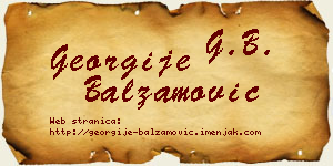 Georgije Balzamović vizit kartica